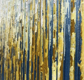 Abstract and Decorative Painting - blue Golden Rainwater wall decor detail
